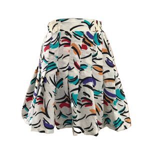 Vintage 1990s Wilson Geometric White Colorful Printed Pleated Tennis Skirt - S
